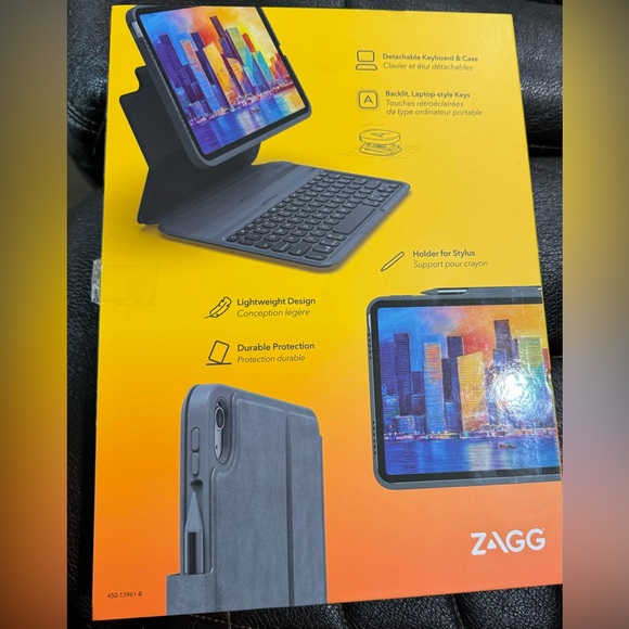 ZAGG Pro Keys Detachable Case and Wireless Keyboard for Apple iPad 10th GEN - Picture 3 of 4